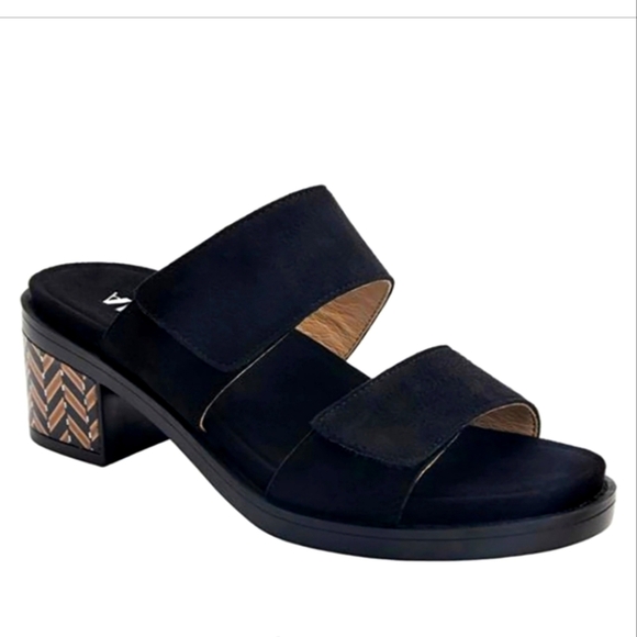 Alegria Tia Black comfort slip-on block heel sandals 8-8.5 - Picture 1 of 14